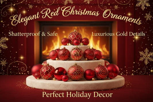 4 Style 100MM/ 4 Inch Shatterproof 9PCS Large Christmas Ball Ornaments Set