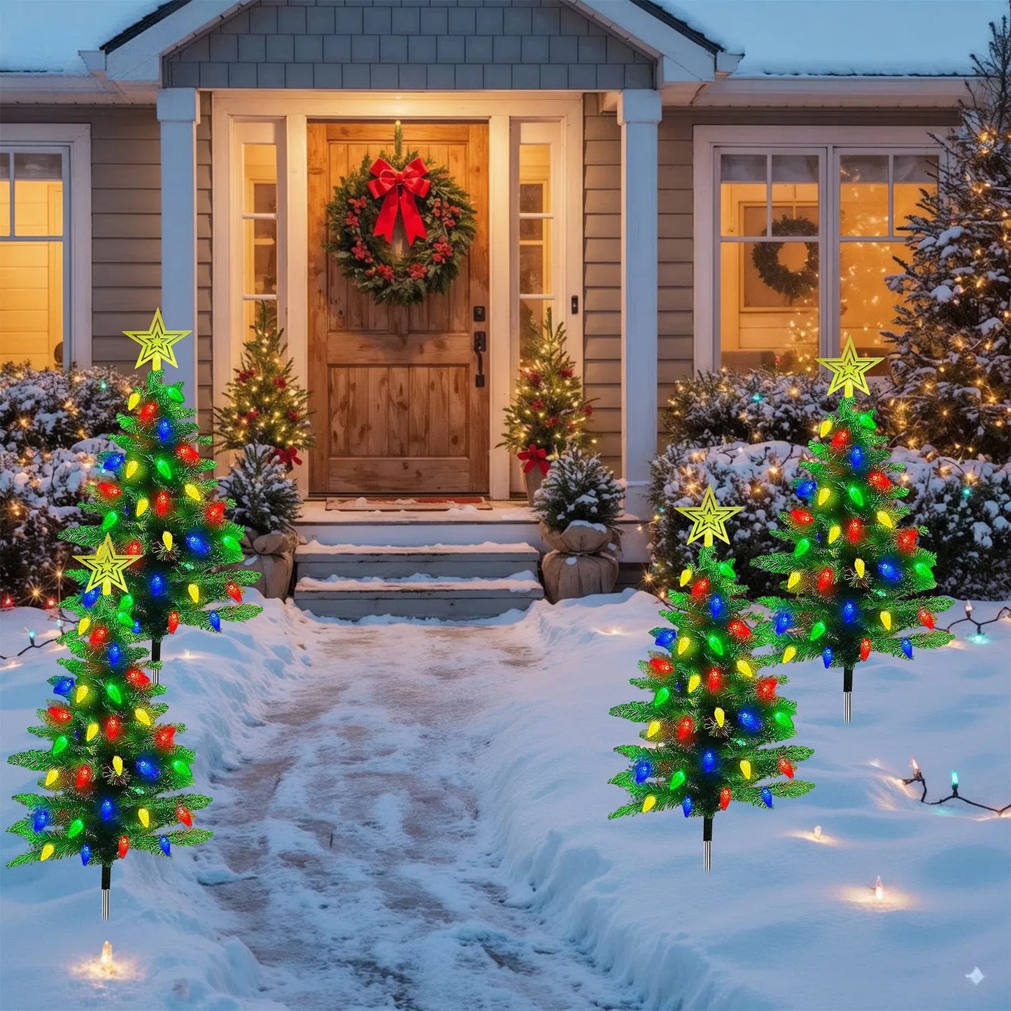 Christmas Tree Lights Solar Powered 2 Pack - 37.4ft 100 LEDs, 8 Modes, IP44 Waterproof - Perfect Holiday Decor Gift