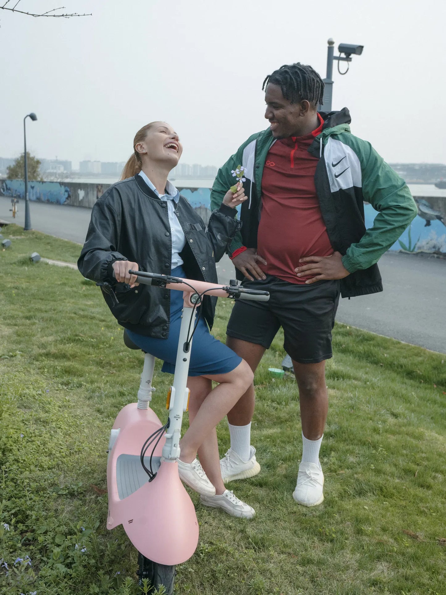 Pink Electric Scooter with Foldable Seat - 35 Mile Range