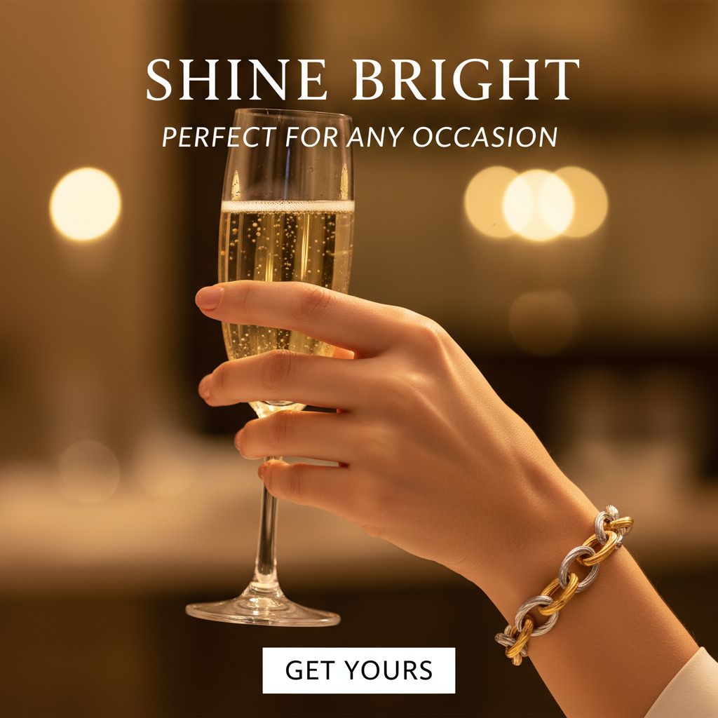 18k Yellow Gold and Sterling Silver Rhodium Plated Diamond Cut Chain Bracelet