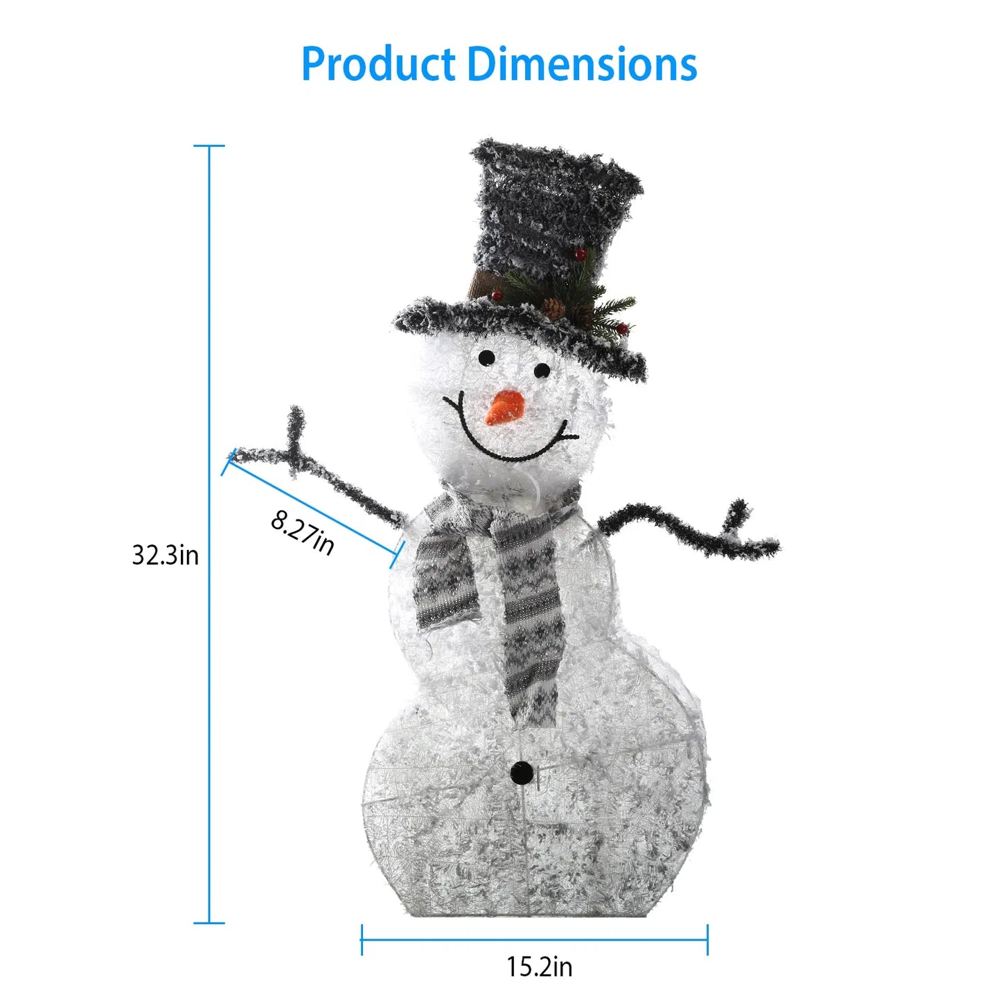 LED Christmas Snowman Decoration Light - Collapsible Battery Operated - Festive Holiday Decor for Indoor & Outdoor