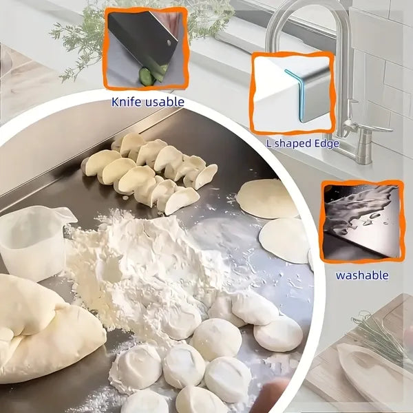 Stainless Steel Cutting Board with Lid - Large 304 Kitchen Chopping Board