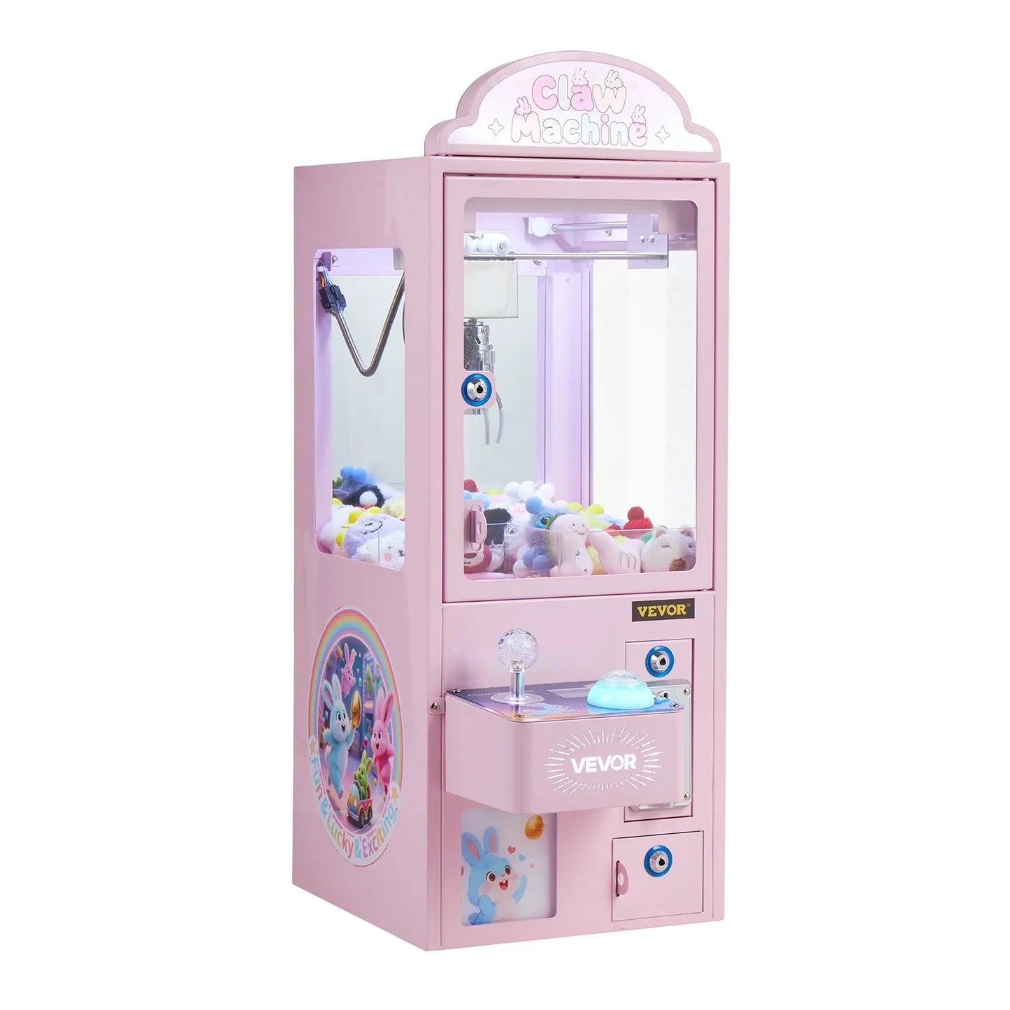 Claw Crane Machine - Medium Arcade Game with Lights & Sound - Adjustable Steel Claws Prize Grabber