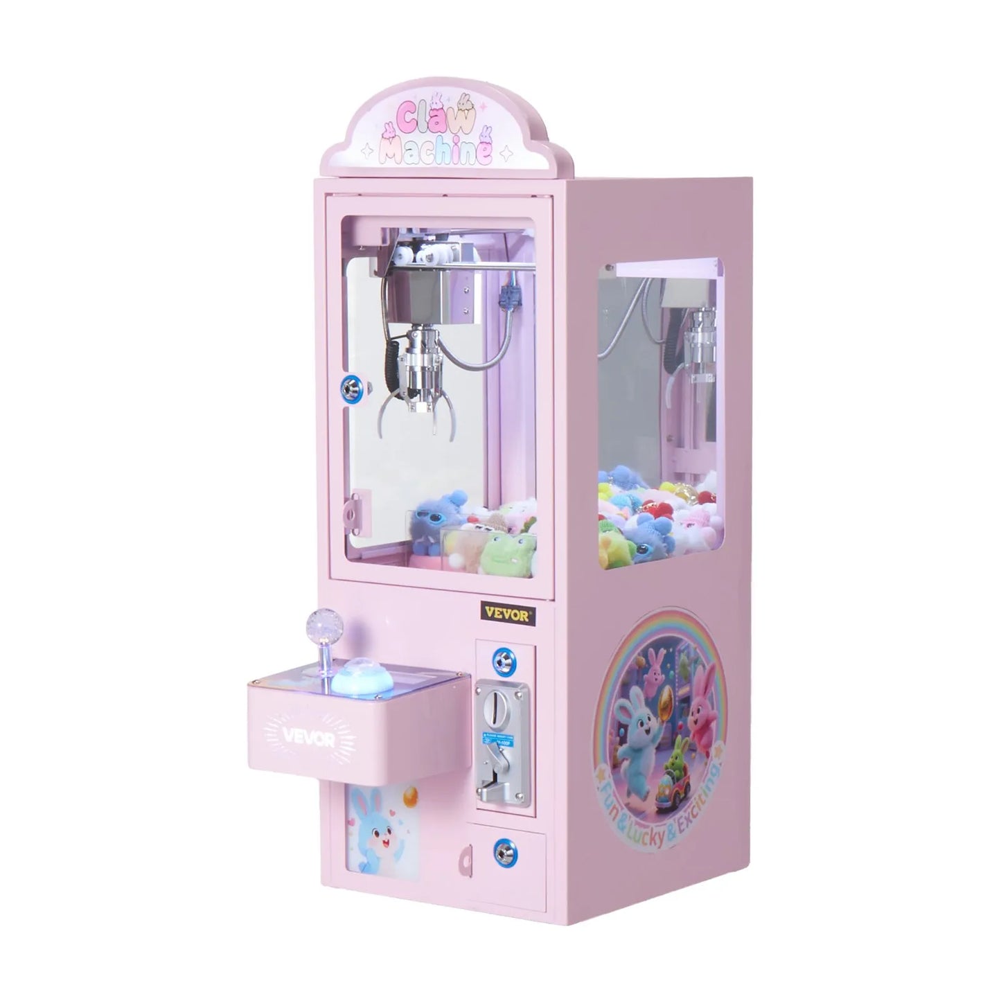 Claw Crane Machine - Medium Arcade Game with Lights & Sound - Adjustable Steel Claws Prize Grabber