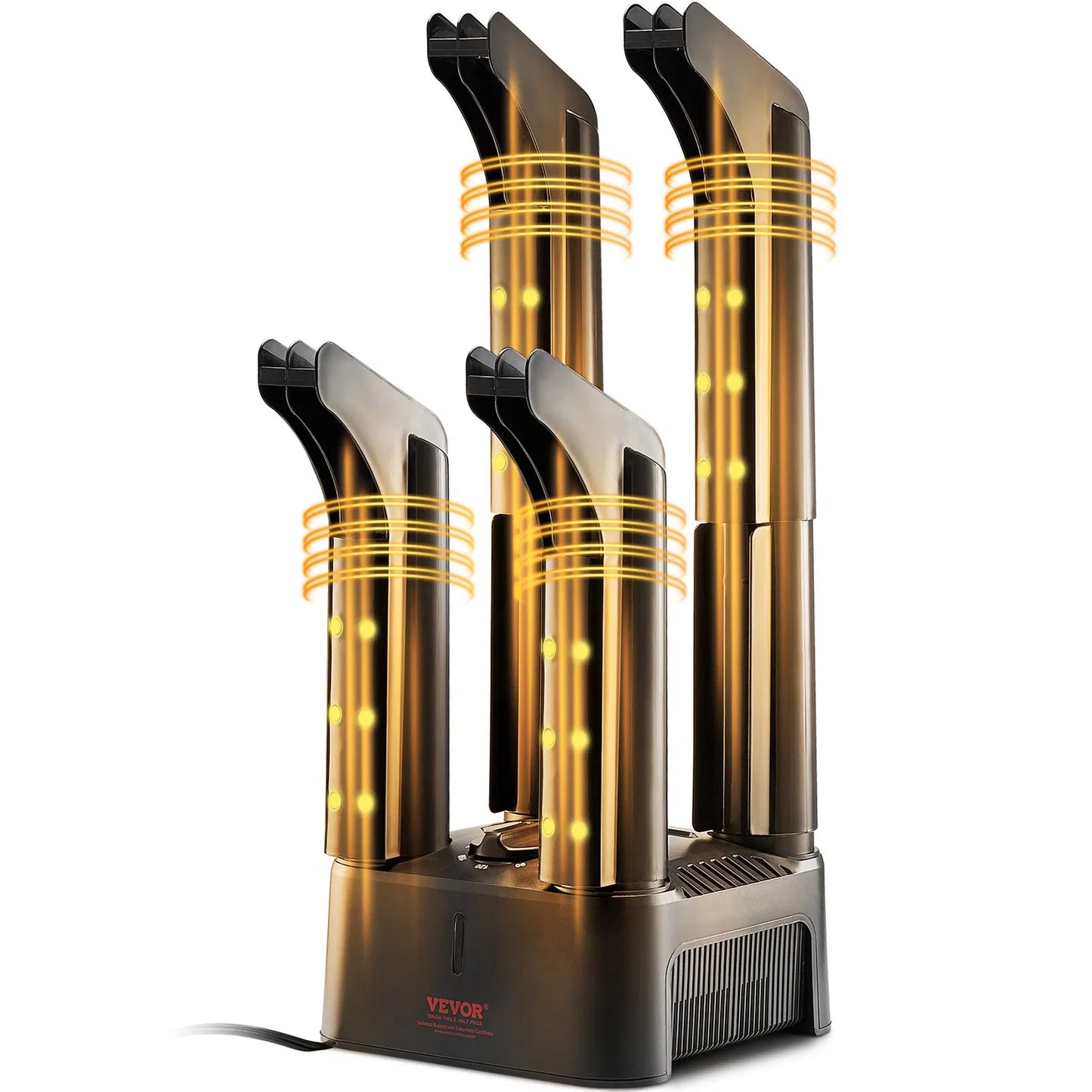 4-Tube Detachable Shoe Dryer with Heat Blower & Timer - Fast Drying Boot & Glove Warmer